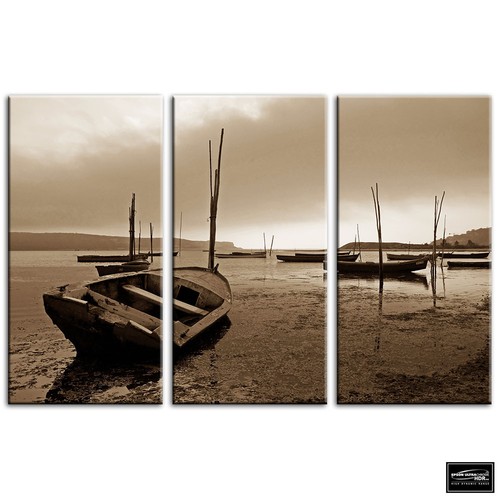 Lake boats sunset - , seascape