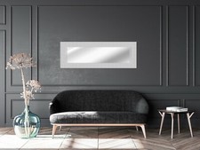 X LARGE Silver Rippled Frame Mirror Modern Elegant Wall Mirror GALAXY Delphine