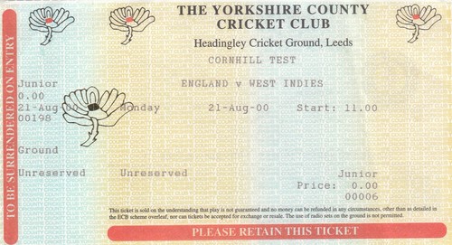 Ticket england west indies - -,