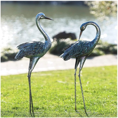 Blue heron garden - blue, statues