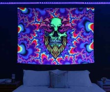 Psychedelic Skull Tapestry