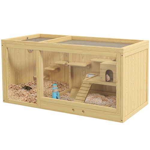 Pawhut wooden hamster cage - pawhut,