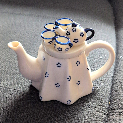 White blue glossy ceramic - white, &