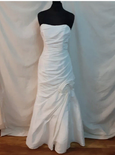 White satin strapless mermaid - satin,