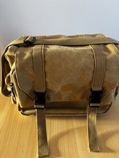 Tan Canvas Satchel Camera Bag with Shoulder Strap