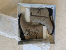 Goldi Taupe Leather Ankle Boots