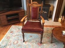Antique Chair With Nice Faux Leather Seating And Studs
