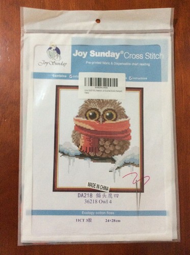 Owl pre printed cross - owl, pre-printed
