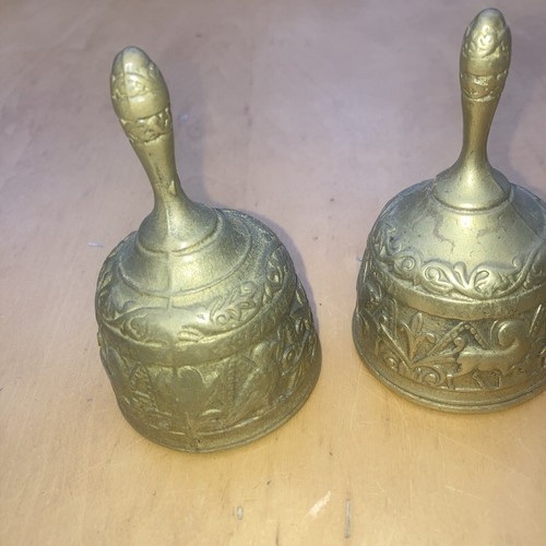 Vintage brass temple bells 2 - temple,