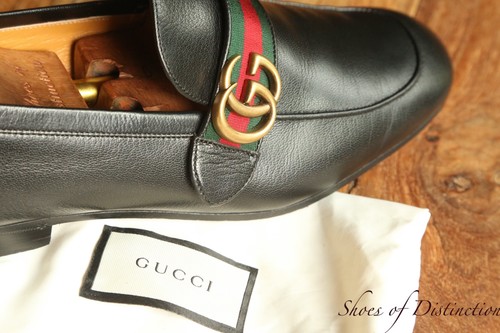 Gucci black leather brass bit - leather,