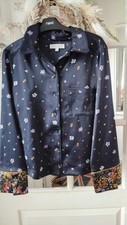  STUNNING !!!M&S PER UNA satin Style Shirt Pyjama Shirt Chinese Style 12