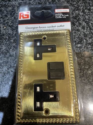 Georgian brass socket outlet - brass,