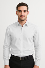 Mens Long Sleeve Shirt Short Sleev Classic Fit Smart Casual Non Iron Dress Shirt