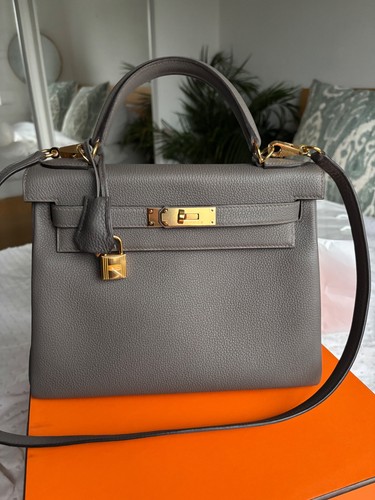 Hermes kelly gris etain - 28,