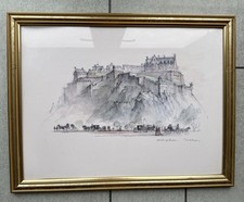 Antique Wooden Gold Gilt Picture Frame Water Colour Madds Stage Edinburgh Castle