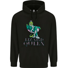 Lizard Queen Chameleon Bearded Dragon Mens 80% Cotton Hoodie
