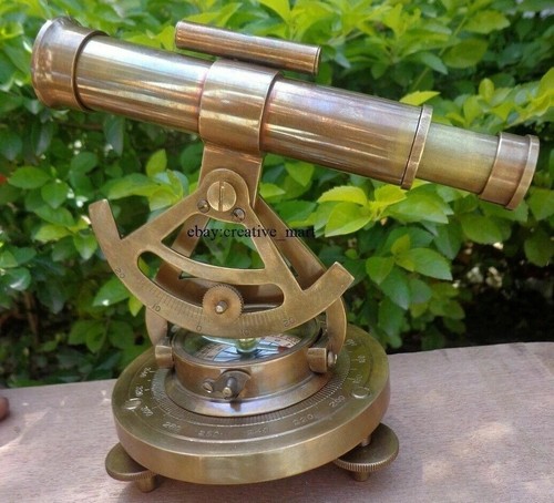Vintage brass theodolite - vintage,