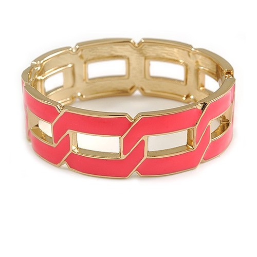 Neon pink enamel - neon, oval
