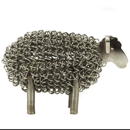 Metal wiggle sheep sculpture - sheep,