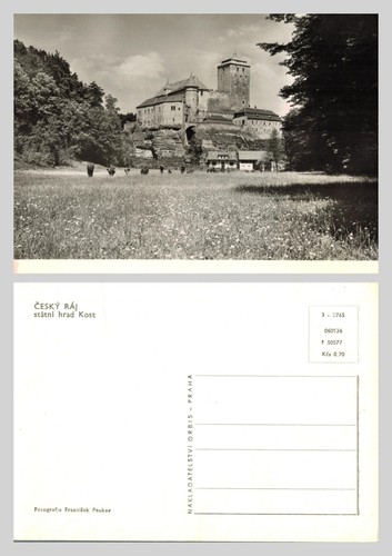 Vintage postcard hrad kost - -,