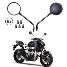 For Yamaha MT-03 MT-07 MT-09 MT-10 Round Motorcycle Rearview Side Mirrors Black