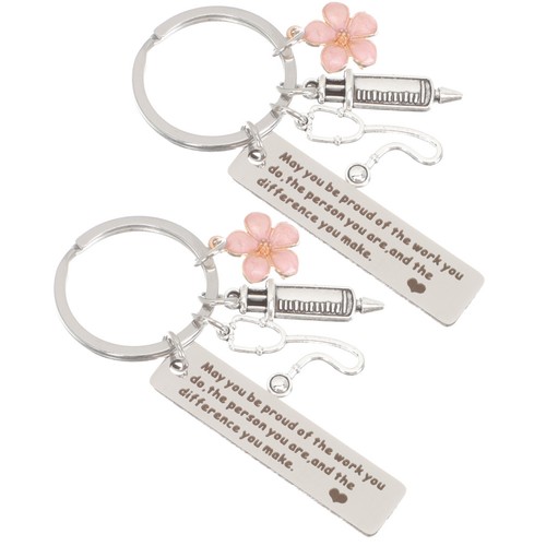 2pcs nurse keychain - keychain, metal