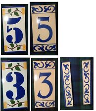 Ceramic tile house number. Numbers available 3 and 5 - two different designs