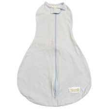 Woombie Original Baby Swaddle Sack Newborn 0–3M Blue Zip Sleep Pod Spring Summer