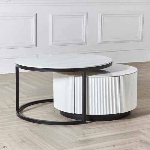 Niches white round stackable - round,