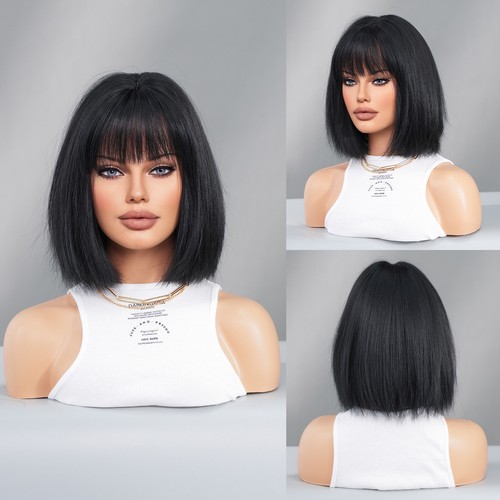 Short straight bob wig - bob, with