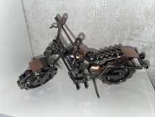 Motorcycle Ornament Metal Sculpture Bolts Nuts Scrambler Roadbike VGC 20cm