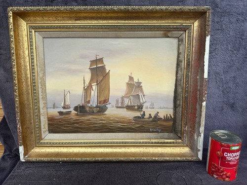 Antique framed oil - painting, on