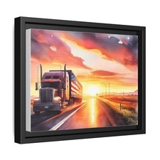  Patriotic Truck Framed Canvas