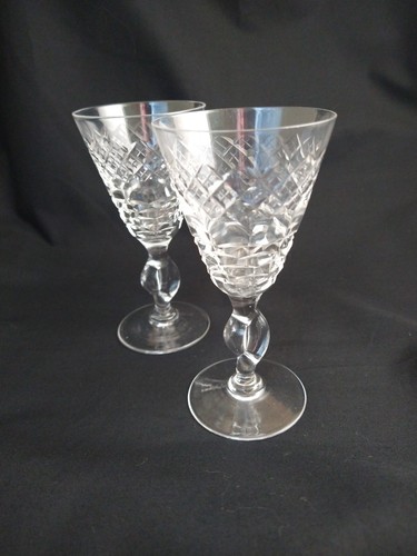 Vintage cut glass crystal wine - cut,