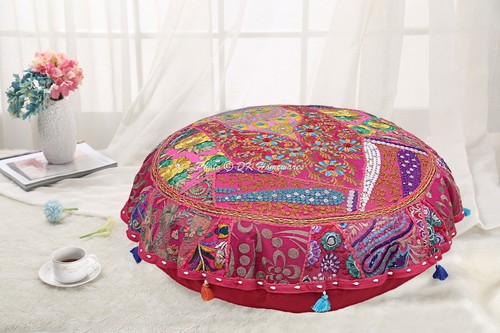 Pink vintage floor cushion - pink,
