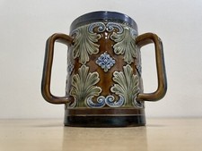Antique 1906 Royal Doulton Lambeth Tyg  3 Handle Loving Cup  Three Handed Tyg