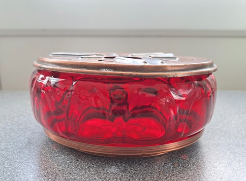 Vintage copper and red glass