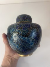  Cloisonné Enamel Blue Lidded