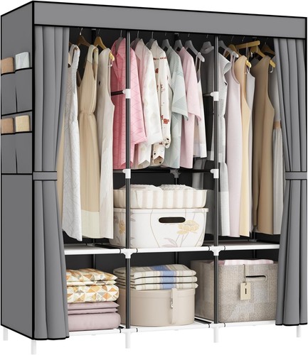Large canvas wardrobe 125cm - canvas,