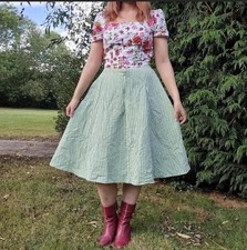 Berwin & Wolff Green Floral German Bavarian Tyrolene Dirndl Dress Size 12
