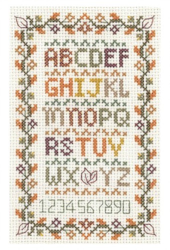 Autumn alphabet sampler - autumn,