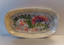 John Reilly Ventnor Isle Of Wight Vintage Pottery Dragon Dish