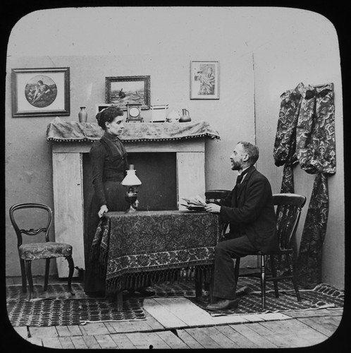 Antique magic lantern slide - antique,