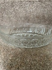  small pressed glass oval dish vgc 8" x 5" tableware cottage core pretty decor 