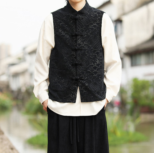 New men chinese style vest - new,