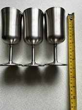 Vintage 1970s Winton Stainless Steel Goblets x 3 Made In England