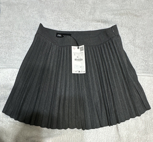 Zara women grey pleated - zara,