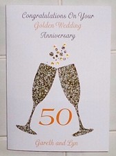 Personalised Golden Wedding Anniversary Card - Any Names