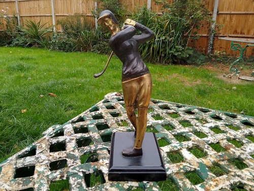 Vintage bronze lady - a, golfer