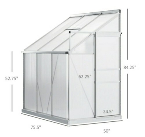 6x4ft aluminum lean - 6x4ft, lean-to